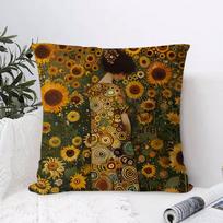 Gustav Klimt Oil Painting Cushion Cover Breathable Linen Pillow Cover SkinFriendly Home Decor Pillowcase with Hidden Zipper 30x30 cm