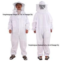 Apsauginis kostiumas bitininkui su gobtuvu, pilnas kūnas, atsparus dulkėms - Storas, pralaidus orui apsauginis drabužis 2XL; Five-Star Full Suit white