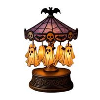 Ornament with Rotating Light Up Feature 114 x 114 x 190 mm Resin Decorative Display Piece for Home Office Holiday Party One Size