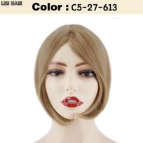 MERISIHAIR trumpi juodi sintetiniai natūralūs perukai moterims Bob tiesus perukas su kirpčiukais Aukštos temperatūros kasdieniai Cosplay perukai vakarėliui 25cm