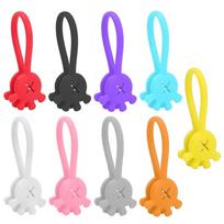 Silicone Magnetic Cable Ties Phone Cord Holder Clips Reusable Magnet Cable Organizer for Earphone USB Charger Wire Management 6pcs purple