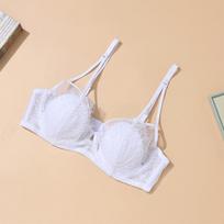 Nėriniuota push-up liemenėlė su kiškučio ausytėmis: Seksualus, kvėpuojantis, nuo smukimo apsaugantis dizainas moterims L white