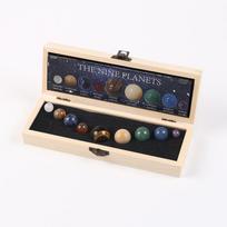 Saulės sistemos natūralių kristalų brangakmenių rinkinys 9 planetos rutulio akmens galaktikos modelio papuošalai Dovana namų biuro dekoras