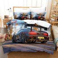 Forza sportinio automobilio 3D spausdinimo minkštas antklodės užvalkalų komplektas berniukų miegamojo vieno, dvigubo, karalienės, karaliaus dydžio matmenys Patogus antklodės užvalkalas 135*200cm Eu-Single