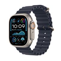 APPLE Watch Ultra 2 (GPS + Cellular) 49 mm, natural white titanium case and navy blue Ocean band (MX4D3) (MX4D3KS/A)