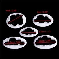 5pcs Cloud Cookie Cutter,Fluffy Cloud Fondant Cutter Car Cookie Cutters Cake Mold Sugar Craft Mold Cake Decorating Tools