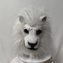 Adult Latex Lion Mask For Halloween Costume Party And Cosplay Enthusiasts White Lion