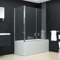 Vidaxl Dvigubai sulankstomas vonios ekranas, Esg, 120x68x130 cm