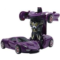 Cool 2in1 Deformation Robot Car Toy W/inertia Boys Xmas Gift Purple