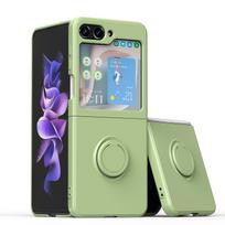 Applicable to Samsung Z flip7 mobile phone case, magnetic ring, silicone soft case flip5 folding screen, anti-drop protective case. SM  Z flip5 mėtų žalios spalvos