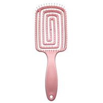 Curved Vented Detangling Brush for Women Men, Paddle Hair Styling Brush for Faster Blow Drying, Detangler Brush for Wet Dry Curly Thick Hair S rožinė