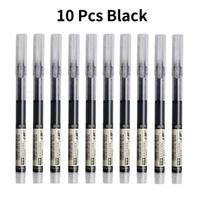 10pcs/set Quick-drying 0.5mm Roller Pen Black/Red ink Straight Liquid Rollerball Gel Pen for Office & School  Student Stationery