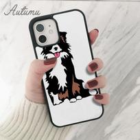 Borderkolis Šuo Telefono dėklas iPhone 11 12 13 14 Pro Max mini X XR XS SE 2020 5s 6S 7 8 Plus Samsung Galaxy S21 S22 korpusas Samsung S22ultra gray