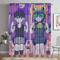 Omori Kitchen Curtains for Living Room Blackout Curtain Tulle for Bedroom Home Interior Curtains 2 Pieces Partition Shades Child W50xH70cmx2pcs-CL