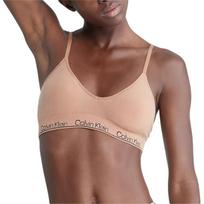 Calvin Klein Letter Comfortable Minimalist Bralette Women Underwear Sandalwood QF7093-210 S beige