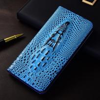 Krokodilo galvos natūralios odos atverčiamas dėklas, skirtas Samsung Galaxy A03 A13 A23 A33 A53 A73 A07 A17 4G 5G Core telefono piniginės dėklai A03 šviesiai mėlyna spalva