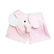 Couple Pajama Short Pants 3D Cartoon Elephant Decor Relaxed Fit Elastic Waist Leisure Soft Breathable Unisex Summer Homewear Sleepwear Short L rožinė