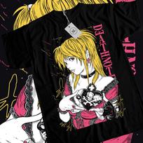 Death Note Misa Amane T- Shirt Manga Anime Black T- Shirt Size S to 5XL Unisex T-Shirt L