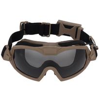 Airsoft Paintball Goggles Transparent Lens Motorcycle Goggles with Micro Fan Scratch-resistant Safety Eyewear for Hunting chaki