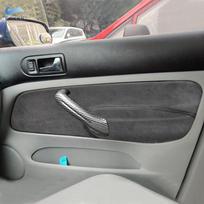 Skirta VW Golf 4 MK4 Bora Jetta 1998 1999 2000 2001 - 2005 LHD 4 vnt. Interjero durų porankio skydelio apdailos dangtelis Suede oda juoda linija