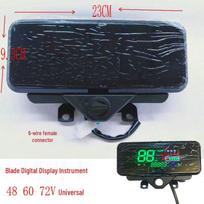 Universalus LCD elektrinio triračio prietaisų skydelis: 60V/48V/72V Baterijos lygio, greičio ir ridos rodymas