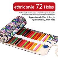36/48/72 Hole Roll Pen Curtain Folding Pencil Case Multifunctional Pencil Bag Colored Pencil Holder Stationery School Supplies