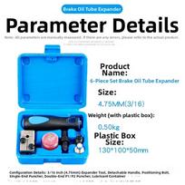 Blue 4.75mm Brake Line Flaring Tool Kit 6 Piece Alloy Double Single End Punch Set For Copper Iron Aluminum Pipe Repair Auto