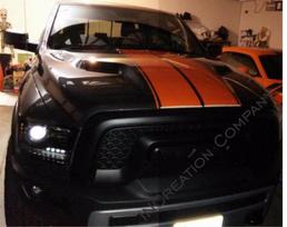 BZY5 Dodge Ram 1500 vinilinė lipdukų juosta ralio juostelės maištininko gamyklinio stiliaus variklio dangčio lipdukai juoda