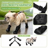 Adjustable Pet Booties Harness Waterproof Dog Shoes Protective Paw Covers with Breathable Mesh Sole for Outdoor Use S juoda