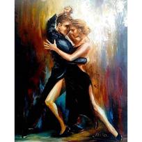 Deimantinė siuvinėjimo figūrėlė Tango šokių amatų rinkinys Visas gręžtuvas 5D „pasidaryk pats“ deimantinis piešimas portretas, rankdarbis, namų dekoravimas Full Round 40x50CM black
