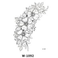 Gėlės Rankos Tatuiruotės Lipdukas Atsparus Vandeniui Ilgai Išlaikantis Gėlės Drugelio Pusės Rankos Tatuiruotės Lipdukas 208 * 148MM (die) white