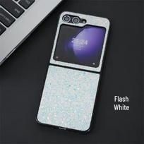Samsung Z Flip7 Glitter Drop-proof Folding Case - Mid-axis Flip, Colorful & Fashionable Flip 4 baltos blizgesio spalvos
