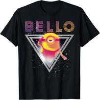 Despicable Me Minions Retro Bello Triangle Graphic T-Shirt T-Shirt S juoda