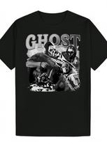 MenS Tactical Graphic TShirt Black Bold GHOST Text MilitaryThemed Casual Shirt Breathable Round Neck Tee for Everyday Events S