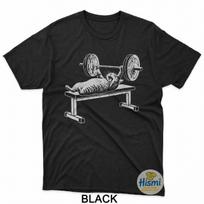 Funny Cat Gym Workout Bench Press Cat Meme Gymnastics Lover T-Shirt XL