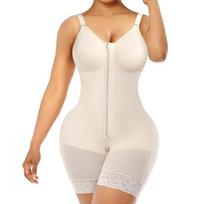 Women Shapewear Butt Lifter Body Shaper with Adjustable Straps Zipper Crotch Bodysuit Shaper for Post-Surgery Recovery Daily Tummy Control M abrikosas