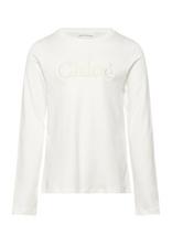 Chloé - Logo Long Sleeve Top - Ilgarankoviai marškinėliai - Balta