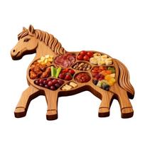 Aukštumų mielas arkliukas medinė charcuterie lenta, medinis maisto padėklas užkandžiams Nauja ruda
