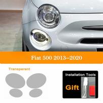 For Fiat 500 Abarth 2013- Car Headlight Protection Tint Film Smoke Black TPU Protective Transparent Sticker Car Accessories skaidri