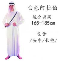 Trendy Arabian Style Costume For Men With Striking Green And White Stripes For Parties White