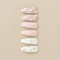 6 Pcs/Set Lovely 2inch Baby Hair Clips Floral Print Handmade Hair Clamp Pins Cotton Plaid Lace Embroidery Hairpins for Baby Girl