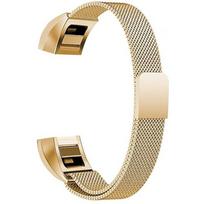 Klasikinė Milanese Fitbit Alta juosta Magnetinė nerūdijančio plieno tinklelio riešo dirželis Gold