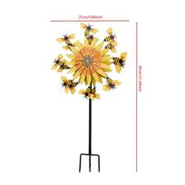 Wind Spinners Outdoor Bee Sunflower Motion Art Wind Sculpture Decor Yard Windmill for Front Yard Patio Porch Backyard Lawn