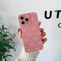 Pink bow for Apple 15 mobile phone case iphone12promax set 14/13/11/XSMAX pupil eye 16 iPhone XR