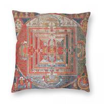 Manjushri Tibetan Buddhist Deity Square Pillowcase Polyester Linen Velvet Creative Zip Decorative Home Cushion Cover 30x30cm