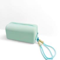 Large Silicone Makeup Bag, Multifunctional Toiletry Pouch with Hand Strap, Travel Organizer for Cosmetics,Electronics,Minimalist ežero mėlyna spalva