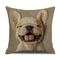 Vintage Elephant Print Pillow Case Bohemian Style Dog Fox Sofa Cushion Cover Flower Bird Sheep Car Bed Decorative Pillowcas Sho Peach skin 18*18(CM)-1Pcs