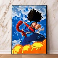 Drobės sienos meno kūrinys Dragon Ball Wukong Vaikų miegamojo dekoracija Gimtadienio dovana Paveikslas 21cm×30cm NoFrame