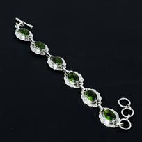 Peridot Bracelet Green Peridot Gemstone Handmade 925 Sterling Silver Bracelet Peridot Bracelet For Gift, Birthstone Bracelet, For Mother 8 žalia