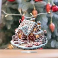 Kalėdiniai Nameliai Ornamentas Stalo Figūrėlė Modernaus Meno Amatai Kalėdų Kaimelio Statulėlė Dekoras white